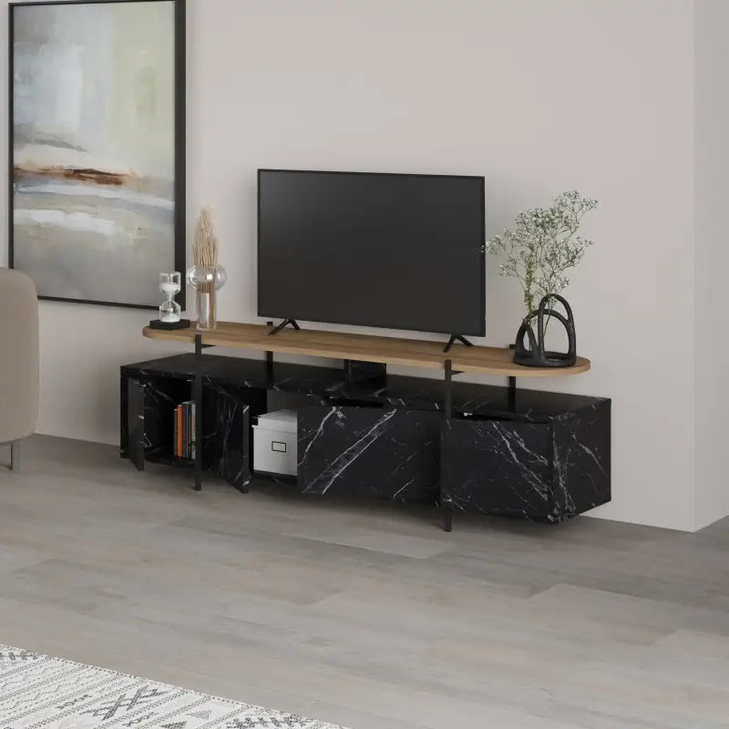 Decortieliving - Hanley Modern TV Stand Multimedia Centre TV Unit With Storage Cabinet 160cm