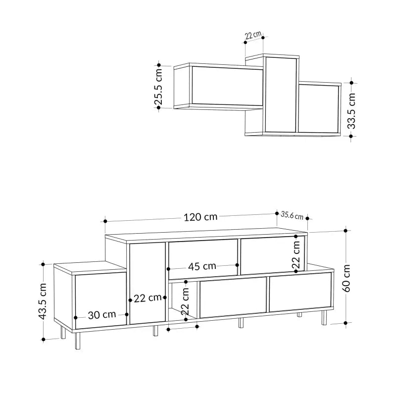 Decortieliving - Hermes Modern TV Stand Multimedia Centre TV Unit With Storage Cabinet 171.2 cm