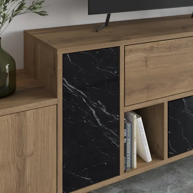 Decortieliving - Hermes Modern TV Stand Multimedia Centre TV Unit With Storage Cabinet 171.2 cm