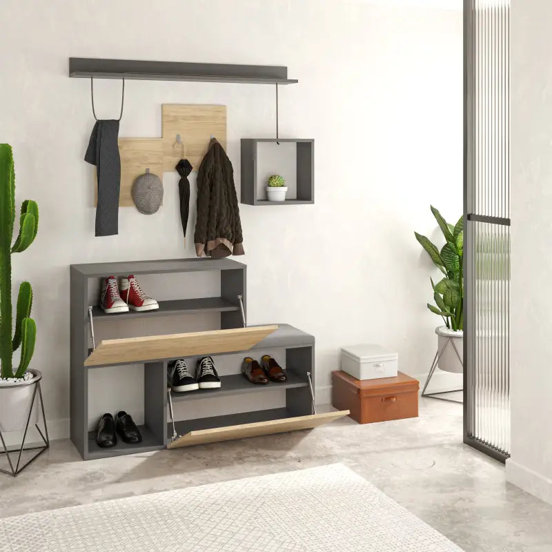 Decortieliving - Holdon Shoe Cabinet Hanger With Shelves