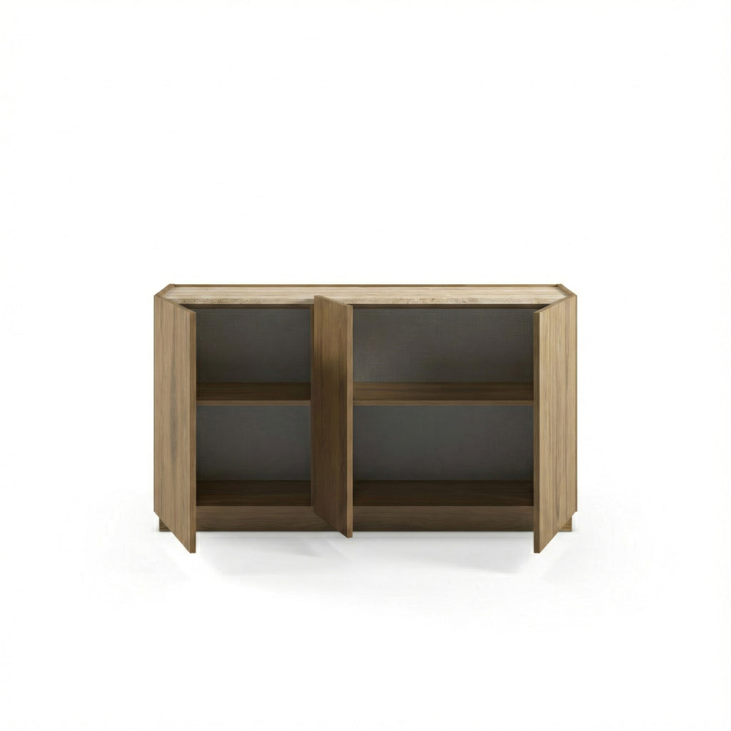 Buffet Dione Chêne & Effet Travertin 140cm