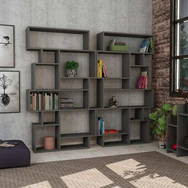 Decortieliving - Karmato Modern Bookcase Display Unit Tall 168.5cm