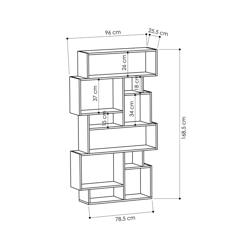 Decortieliving - Karmato Modern Bookcase Display Unit Tall 168.5cm