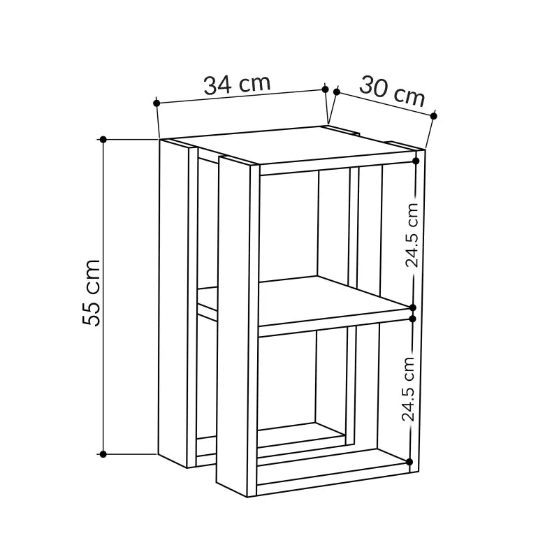 Decortieliving - Lonie Modern Bedside Table Bedroom Furniture Width 34cm