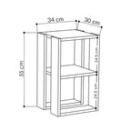 Decortieliving - Lonie Modern Bedside Table Bedroom Furniture Width 34cm