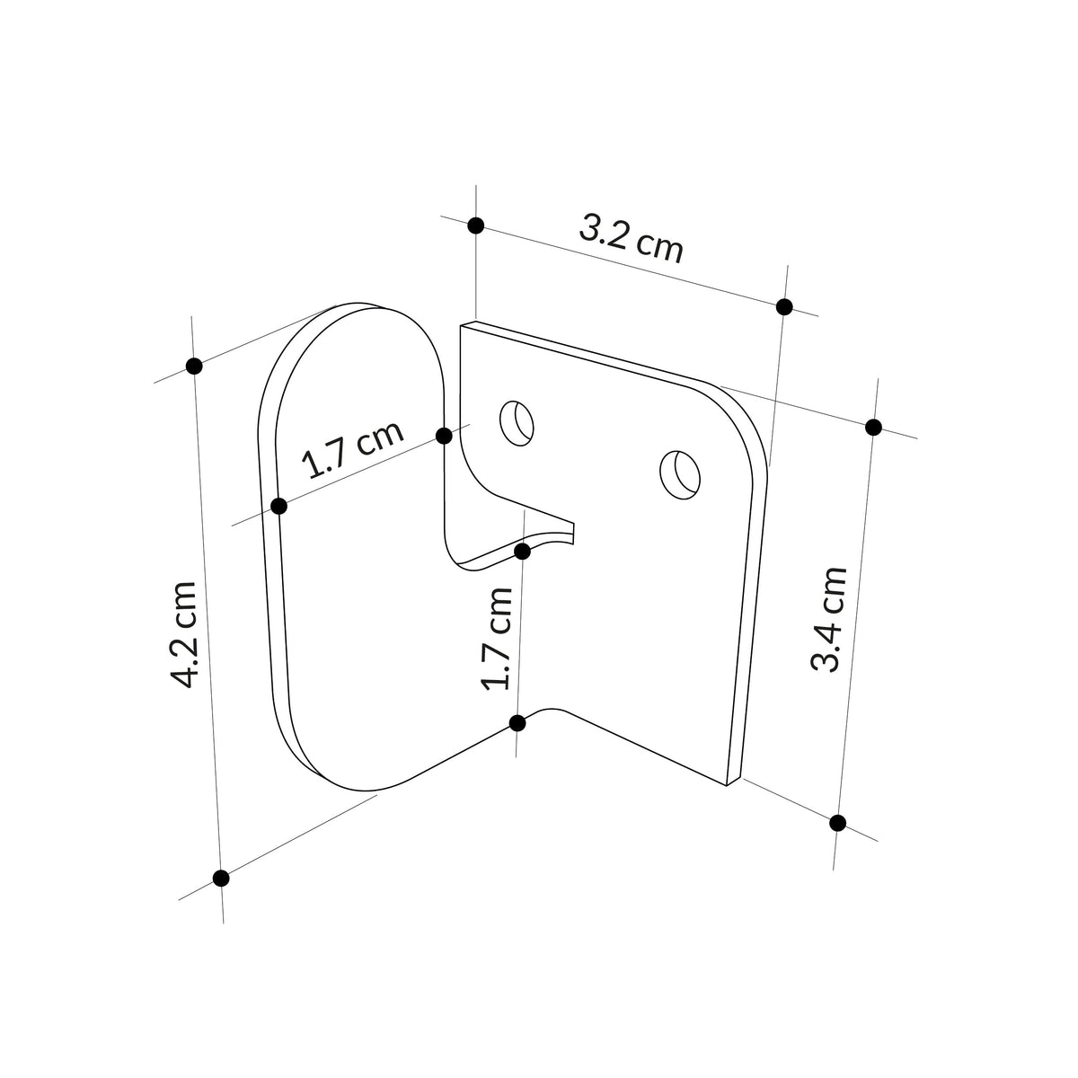 Decortieliving - Luxa Modern Hook Multipurpose Versatile Metal Hanger Set Triple