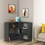 Decortieliving - Molly Modern Corner Multipurpose Bookcase Display Unit Room Separator No.3 Short 89cm