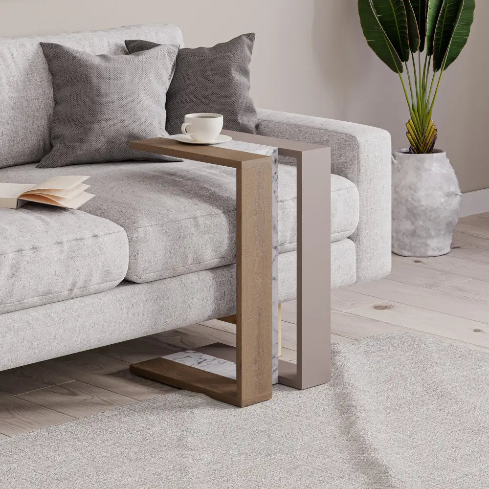Decortieliving - Muju Modern C Shape Table Multipurpose H 57cm