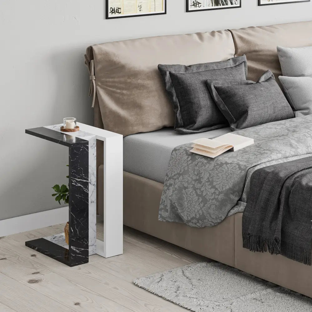 Decortieliving - Muju Modern C Shape Table Multipurpose H 57cm