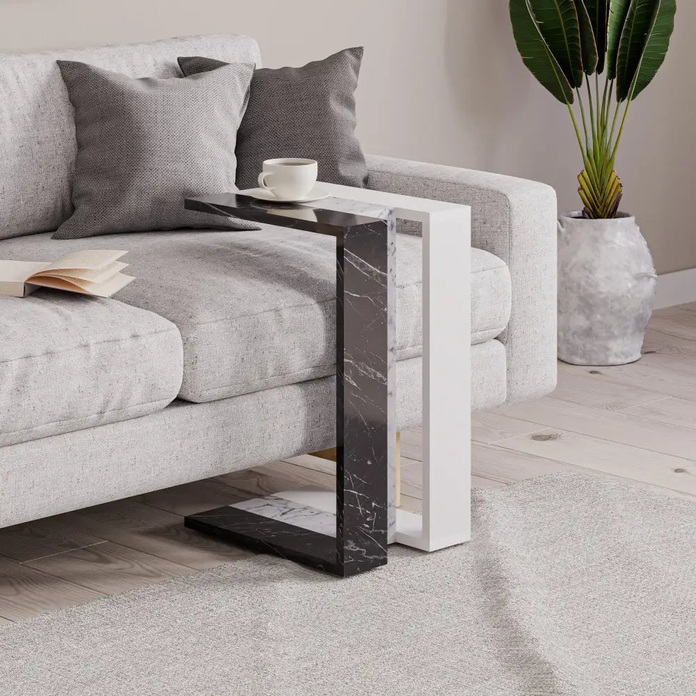 Decortieliving - Muju Modern C Shape Table Multipurpose H 57cm