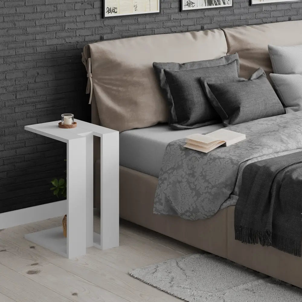 Decortieliving - Muju Modern C Shape Table Multipurpose H 57cm