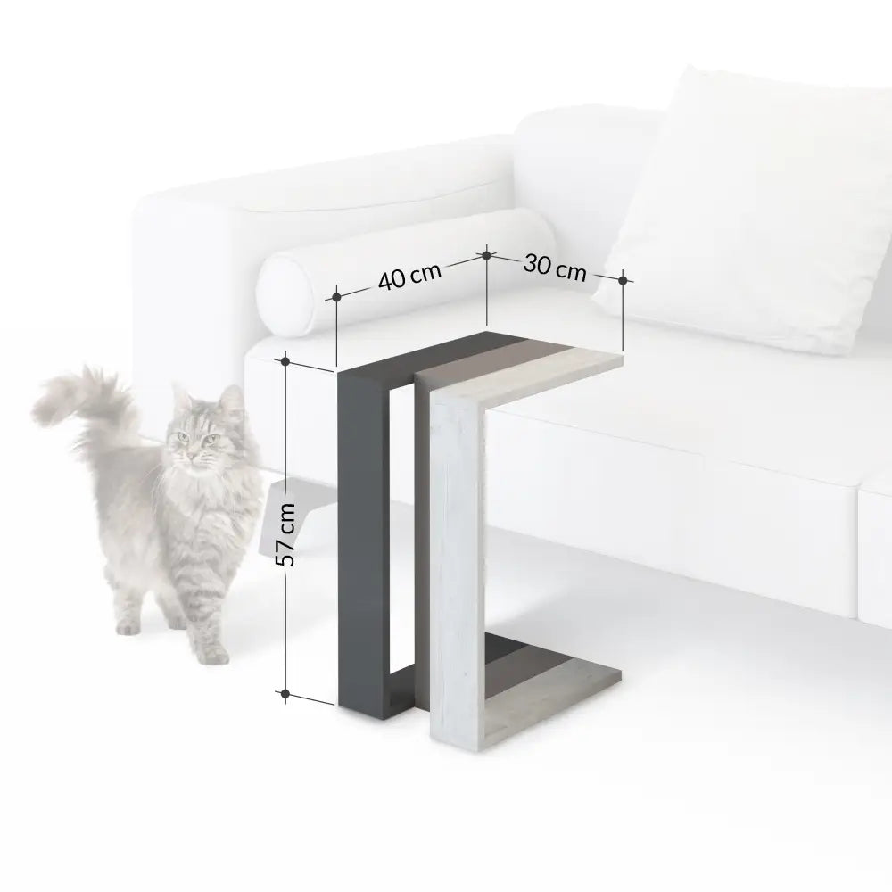 Decortieliving - Muju Modern C Shape Table Multipurpose H 57cm