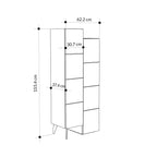 Decortieliving - Stair Modern Hallway Storage - Multipurpose Cabinet 156 x 62 x 37 cm
