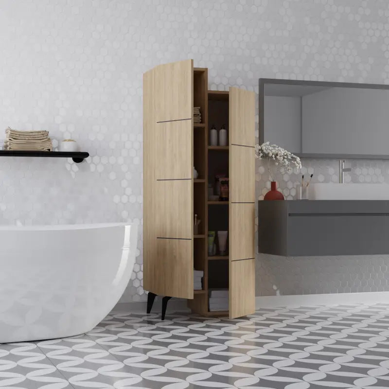 Decortieliving - Stair Modern Hallway Storage - Multipurpose Cabinet 156 x 62 x 37 cm
