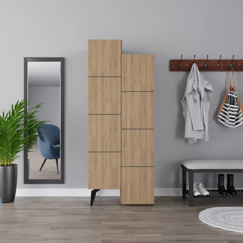 Decortieliving - Stair Modern Hallway Storage - Multipurpose Cabinet 156 x 62 x 37 cm